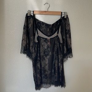 Vince Camuto Black& Nude Lace Tank& Shorts Set Size L